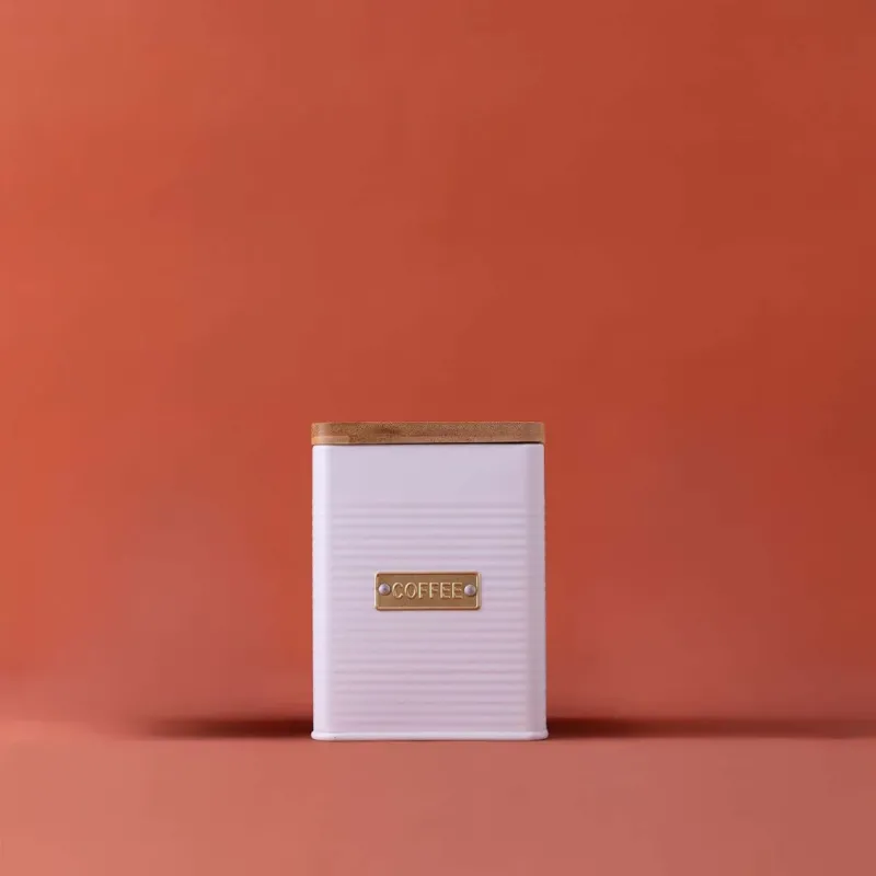 Elegant kvadratisk kaffebeholder Hvid