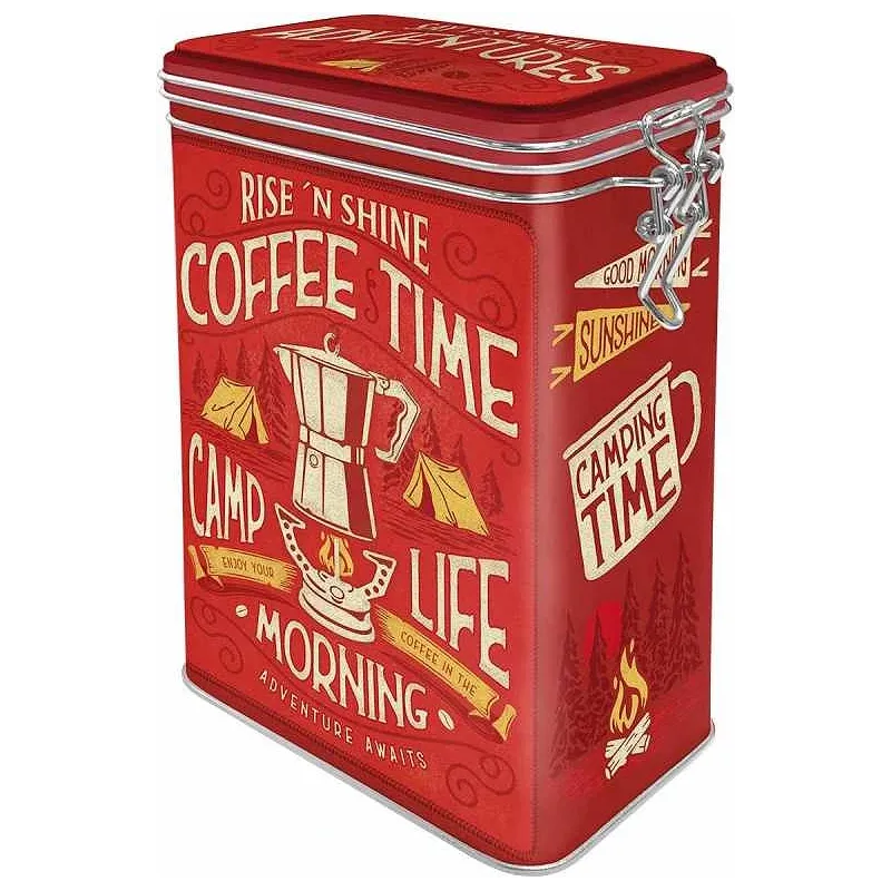 Nostalgisk Rød Kaffedåse i Retro Vintage Design
