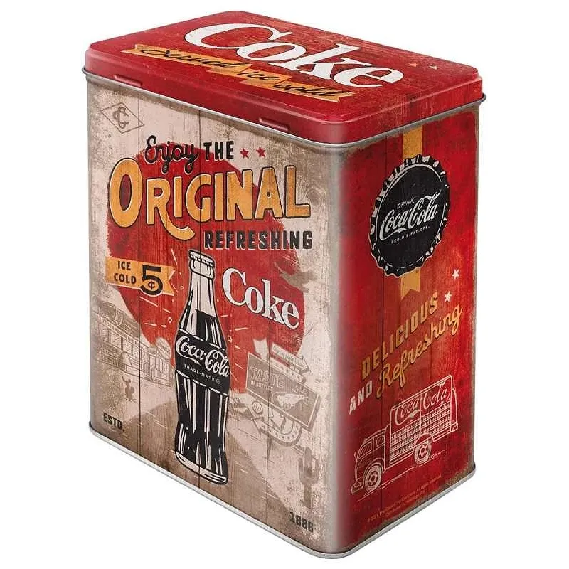 Retro Coca Cola Opbevaringsdåse - Perfekt til Kaffe