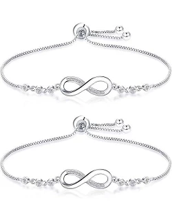 Glitrende Infinity Venskabsarmbånd - Sølv