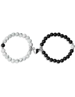 Charmerende Bedste Veninder Armbånd - Natursten og Hjerte