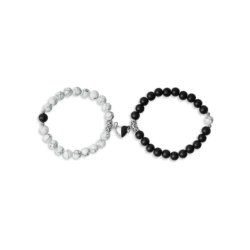 Charmerende Bedste Veninder Armbånd - Natursten og Hjerte
