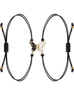 Klassisk og Charmerende BFF Armbånd med Sommerfugl - Guld