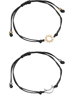Trendy Sol og Måne Veninde Armbånd - Guld og Sølv