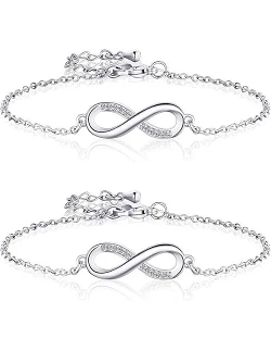 Glamourøs Infinity Veninde Armbånd med Uendelighedstegn
