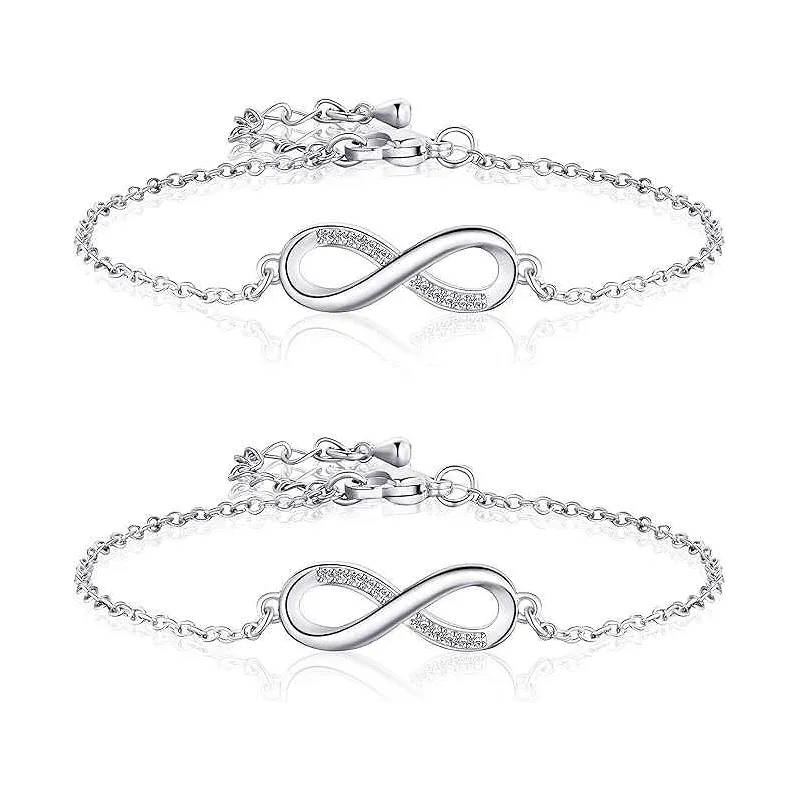 Glamourøs Infinity Veninde Armbånd med Uendelighedstegn