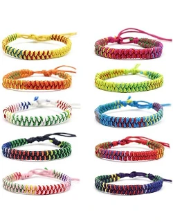 Farverige Boheme Vævet Armbånd - 10 Stk.