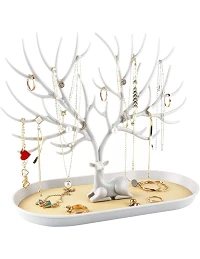 Moderne Hirsch Smykkestativ i Hvid