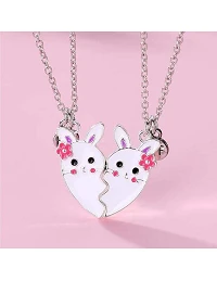 Bedårende Veninde Halskæde med Søde Kaniner 2