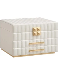 Stilfuld og Elegant Somerset Smykkeboks i Hvid med Guld Design