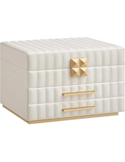 Stilfuld og Elegant Somerset Smykkeboks i Hvid med Guld Design
