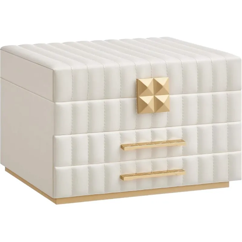 Stilfuld og Elegant Somerset Smykkeboks i Hvid med Guld Design