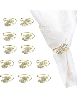 Luksuriøse Blad Servietringe i Guld Design med...