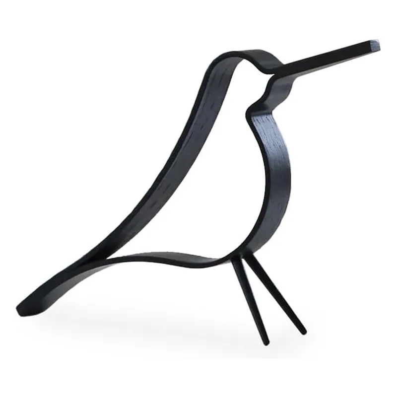 Elegant Fugleskulptur – Sort Bøgetræ – 19,5 cm