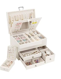 Saga Smykkeskrin i 3 Lag med Indbygget Spejl