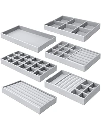 Praktisk & Moderne Smykkebakke Sæt - Grå