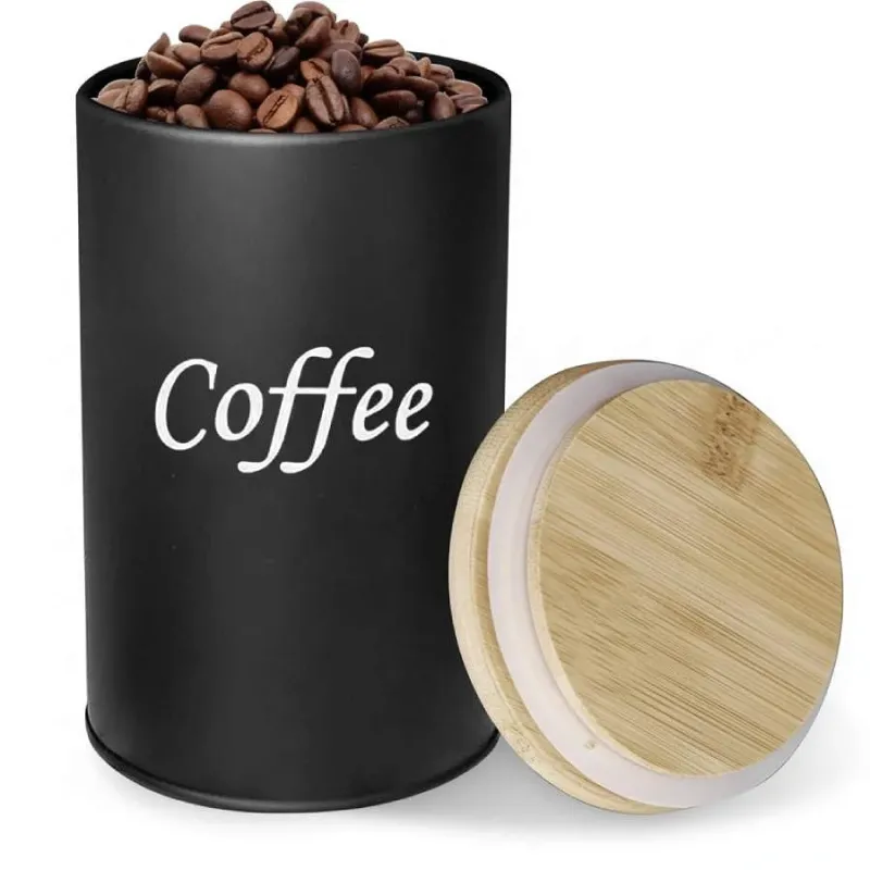 Lufttæt Kaffedåse i Sort - Minimalistisk Design
