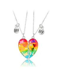 Flot Venindehalskæde Til 2 I Hjerte Design – Flere Farver