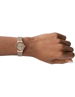 Skagen Freja dameur rosa med brun rem