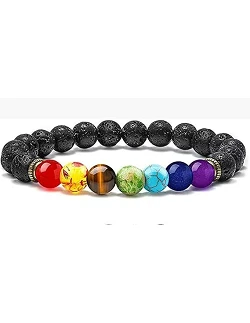 Moderne 7 Chakra Unisex Armbånd - Sort