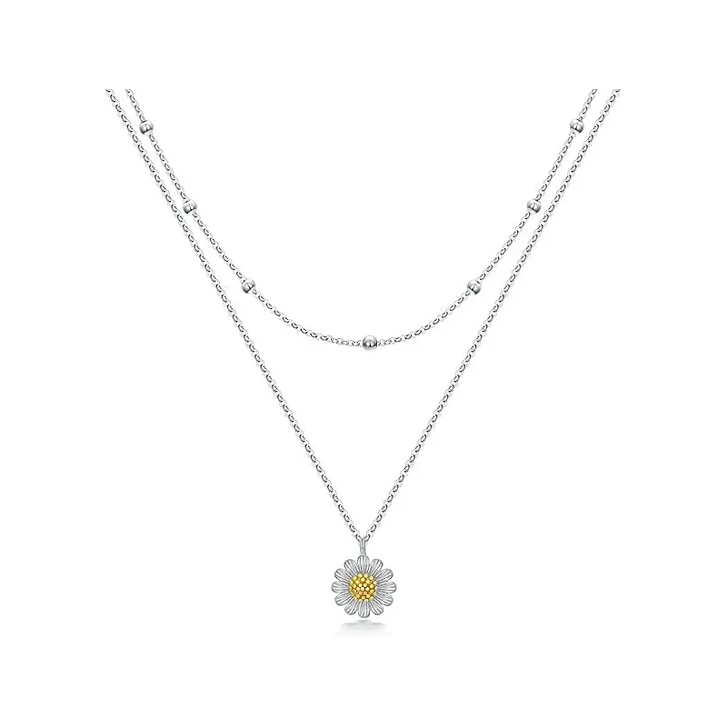 marguerit halskæde i 925 sterling sølv