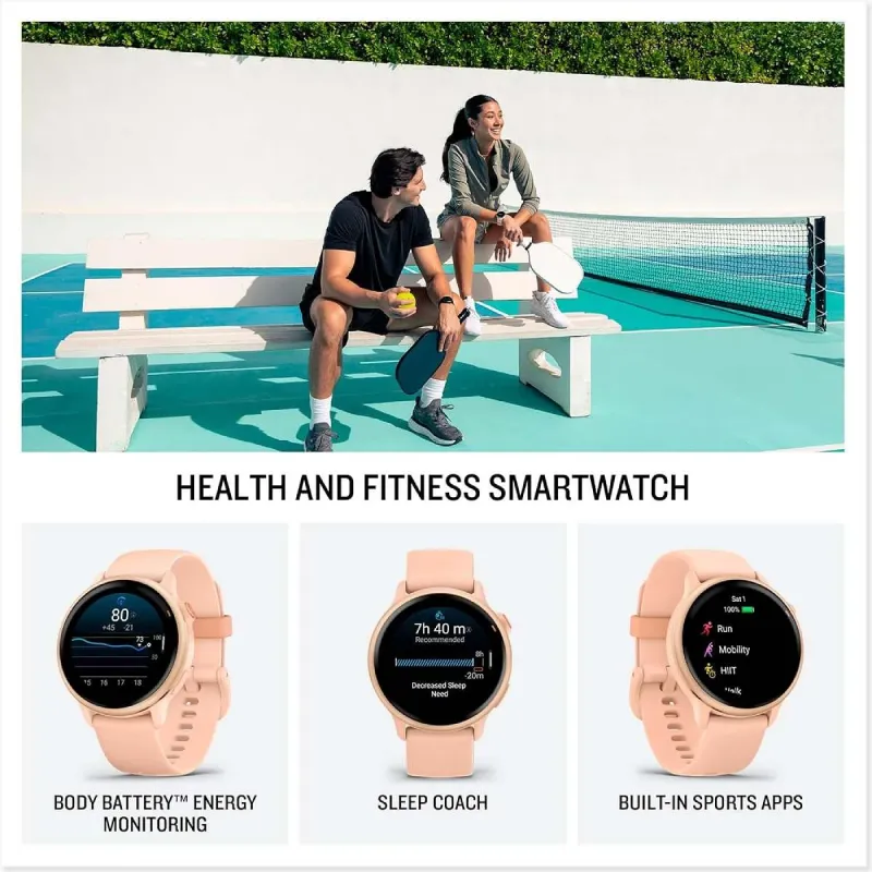 Garmin Vivoactive 6 sportsur, bone/gold AMOLED