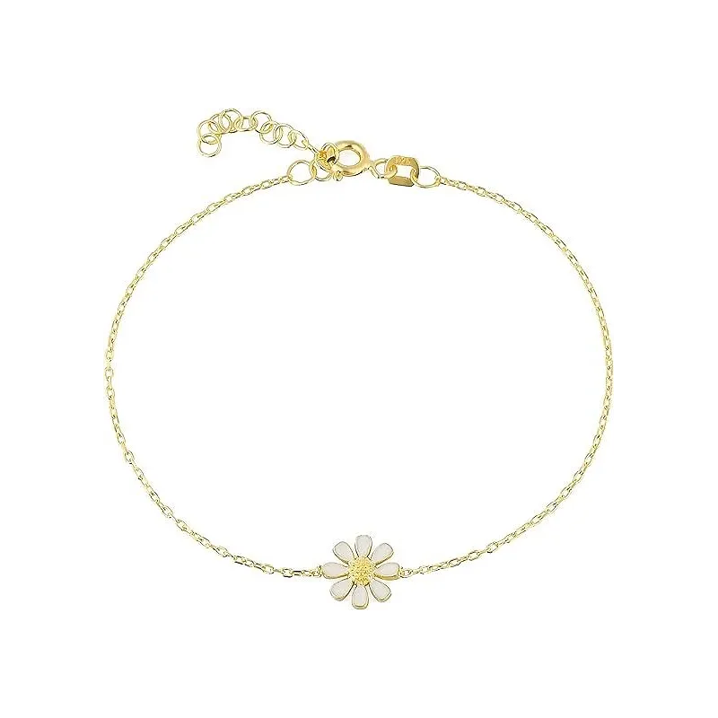 Marguerit Armbånd I 925 Sterling Sølv – Guldbelagt Blomster Armbånd