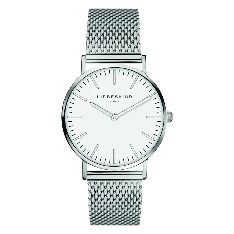 Liebeskind Damen Analog Quarz Armbanduhr mit Edelstahlarmband silberfarben