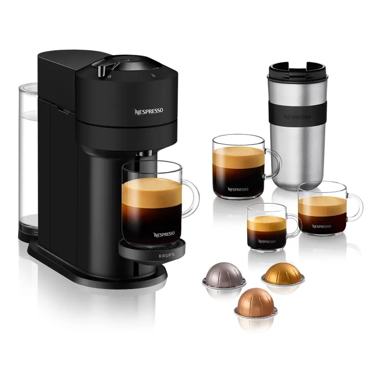 KRUPS Nespresso Vertuo Next XN910N Kapselmaskine Med WiFi i Mat Sort