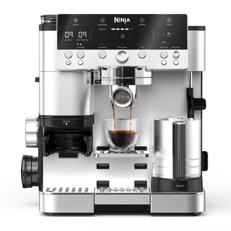 Ninja Luxe Premier Kaffemaskine Med Indbygget Kværn i Sølv ES601EU