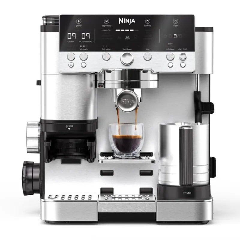 Ninja Luxe Premier Kaffemaskine Med Indbygget Kværn i Sølv