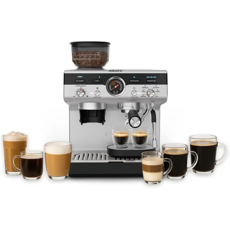 KRUPS Precision Espressomaskine XP801T10 Med Kværn & Damp