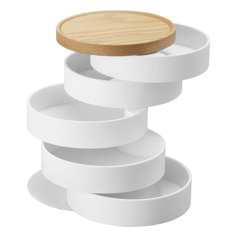 Smart Rund Smykkeorganizer med 5 niveauer - Hvid