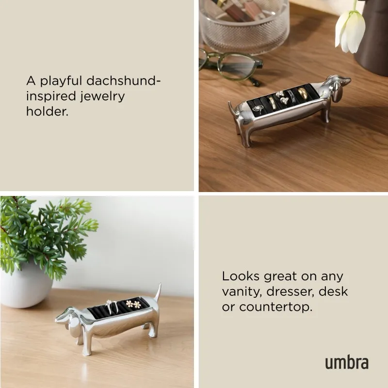 Smykke-organizer i metal med ringholder