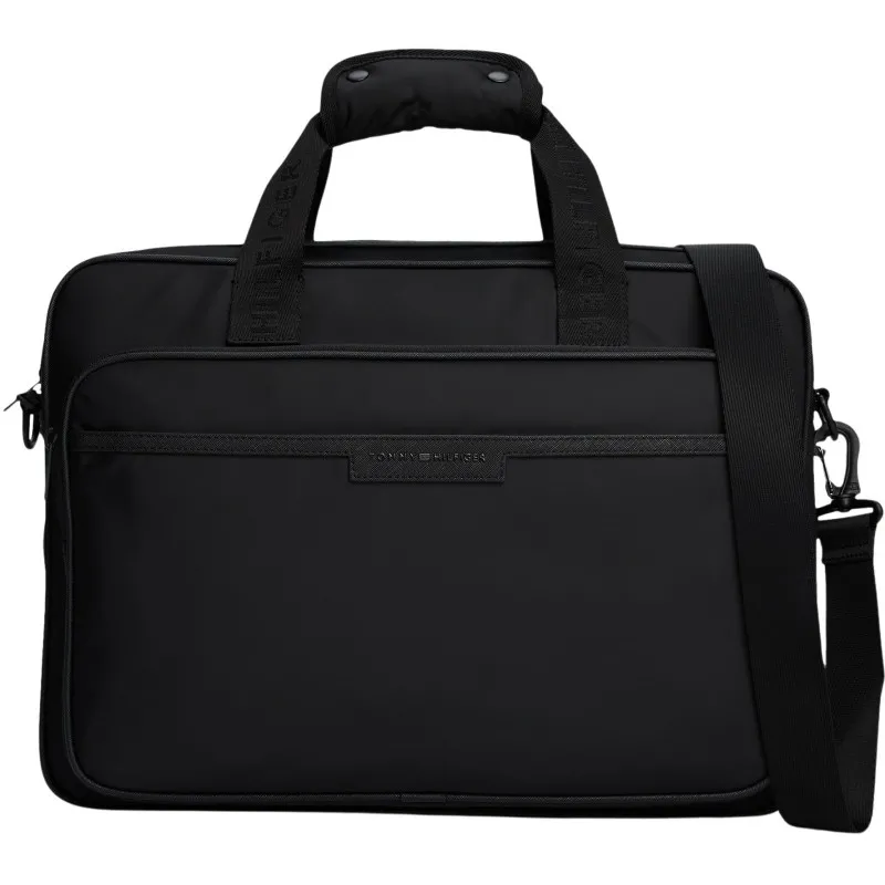 Tommy Hilfiger Computertaske med Trolleyrem, Sort