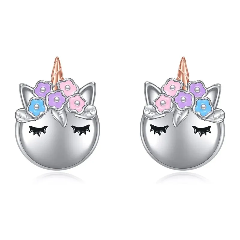Unicorn Ørestikker i 925 Sterling Sølv, 10,5 x 11,4 mm