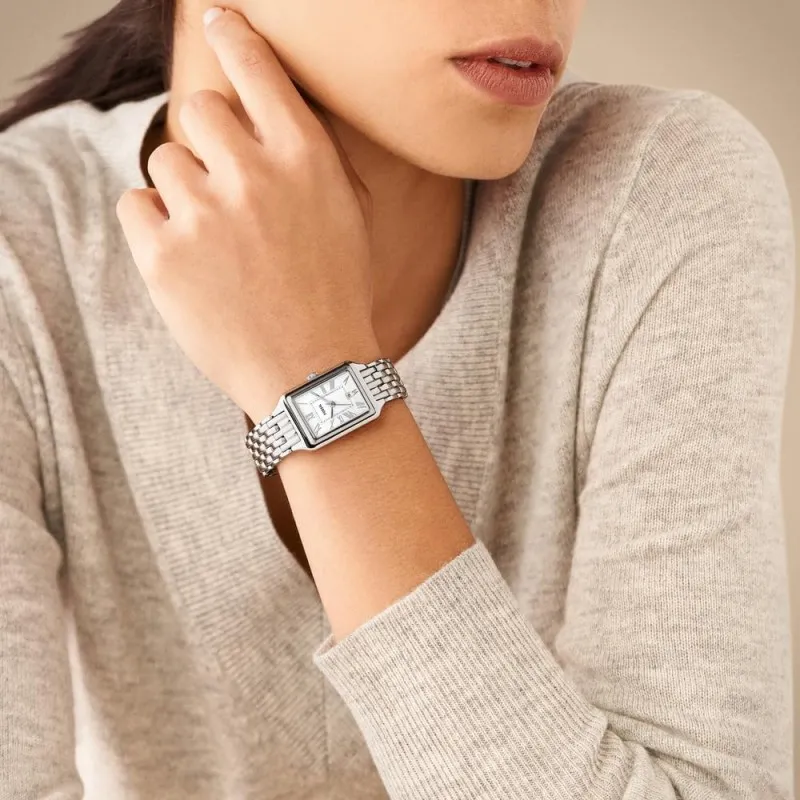 Fossil Dameur med Quartzværk, 23 mm Stålkasse