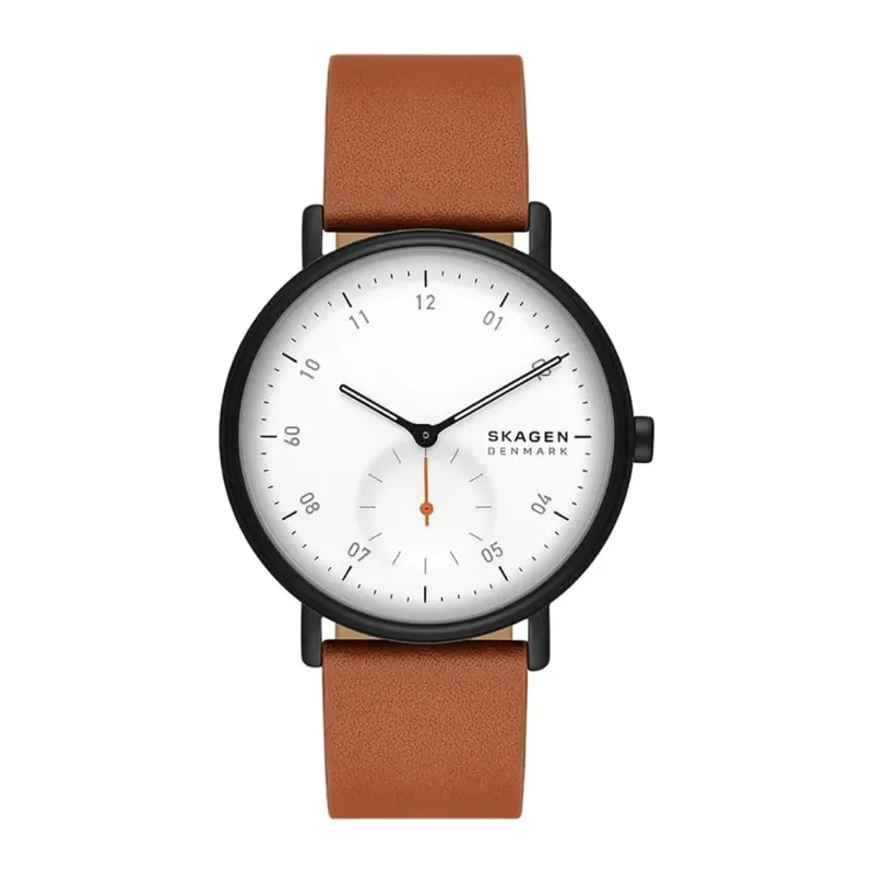 Skagen Kuppel SKW6889 Herreur med Quartzværk, 44 mm, Brun Læderrem