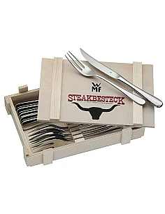 Knivskarpt Steak bestik gavesæt i træ æske