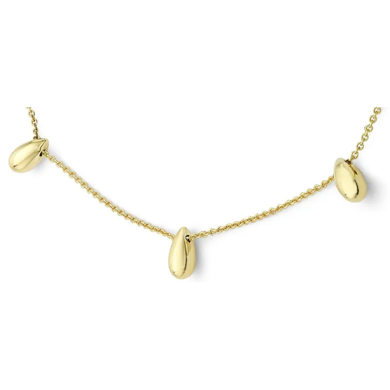 9 Karat gul gulds armbånd – Smukke dråbeformede vedhæng