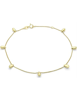 9 Karat gul gulds armbånd – Smukke dråbeformede vedhæng