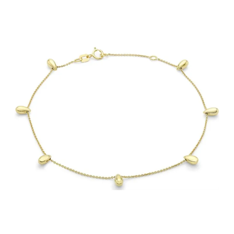 9 Karat gul gulds armbånd – Smukke dråbeformede vedhæng