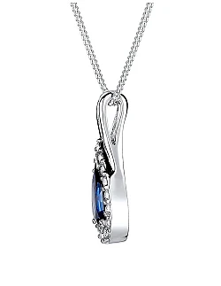 Elegant Heritage halskæde i sølv med Safir og Swarovski krystaller
