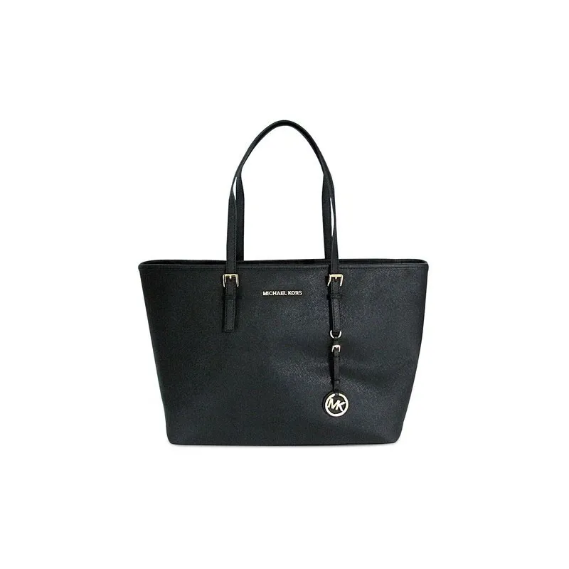 Michael Kors Jet Set Taske – Sort dametaske i 100 % Saffiano læder