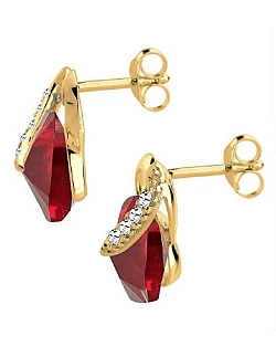 Dame Øreringe i Elegant & Romantisk Design – 925 Sterling Sølv & Ægte Swarovski Krystaller i hjerte model