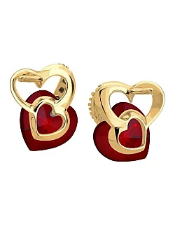 Dame Øreringe i Elegant & Romantisk Design – 925 Sterling Sølv & Ægte Swarovski Krystaller i hjerte model