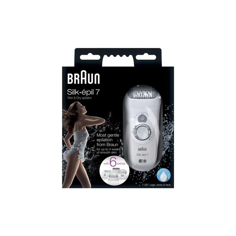 Braun Silk Épil 7 Ben & Krop – Effektiv Våd & Tør Hårfjerning inkl. 6 Ekstra Dele