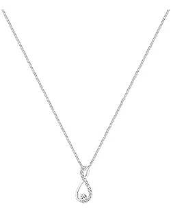 Glamourøs designer halskæde i 925 Sterling sølv med Swarovski krystaller
