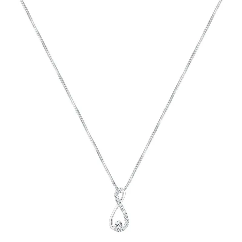 Glamourøs designer halskæde i 925 Sterling sølv med Swarovski krystaller