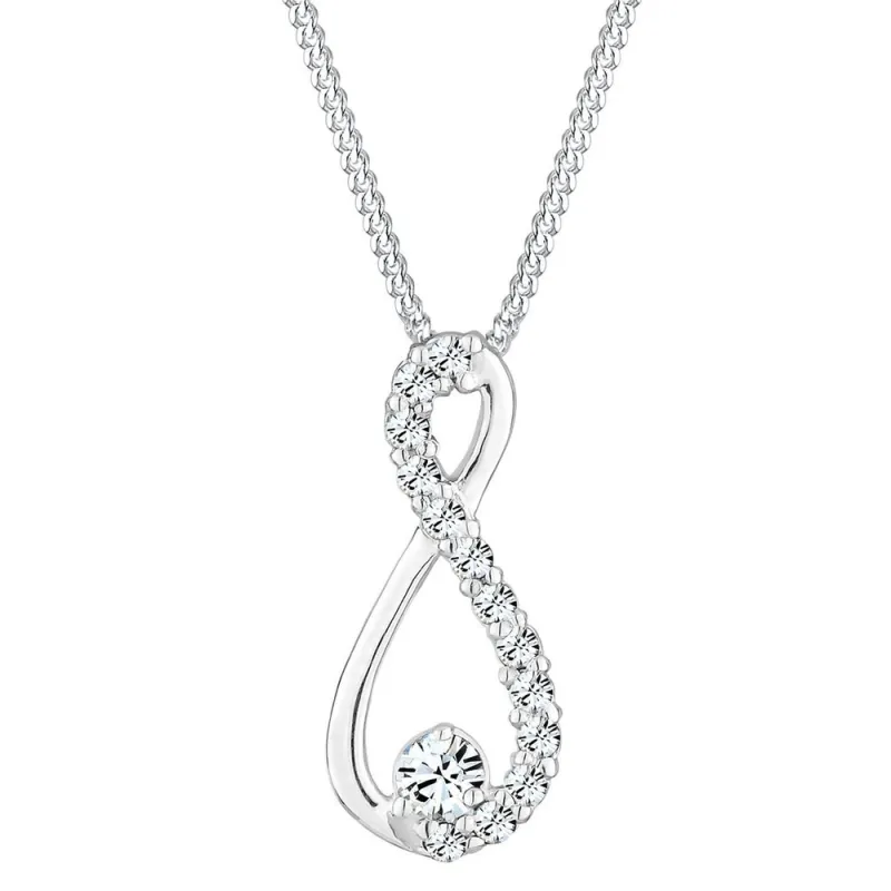 Glamourøs designer halskæde i 925 Sterling sølv med Swarovski krystaller